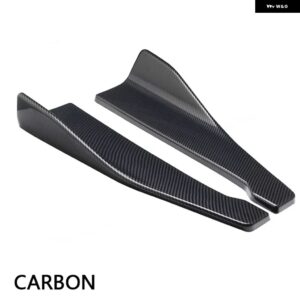 汎用 カー フロントリア バンパー ストリップリップスポイラー ディフ??ューザースプリッタースクラッチ プロテクター 長さ48CM アウディ BMW ホンダ - Carbon Look