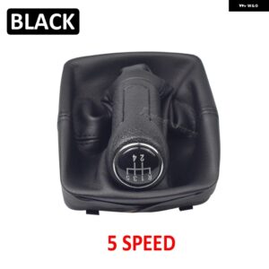 マニュアル 5速 ギア シフト ノブ レバー ハンドボール ゲイター ブーツ VW ポロ 9N 9N2 2002 - 09 アクセサリー - 5 Speed Black