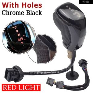 フォルクスワーゲン VW CC ジェッタ ゴルフ MK6 MK7 ティグアン パサート サギター LED インジケーター ライト付き カー ギア シフト ヘッド シフト シフタ - Red-Chrome Black-H