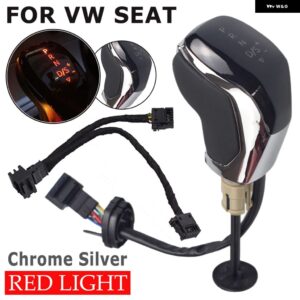フォルクスワーゲン VW CC ジェッタ ゴルフ MK6 MK7 ティグアン パサート サギター LED インジケーター ライト付き カー ギア シフト ヘッド シフト シフタ - RED-Chrome
