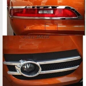 アウディ Q3 2012 2013 2014 フロント リア バンパー フォグランプ ランプキャップ クロームカバー リフレクター トリム モールディング ガーニッシュ - C 4 PCS