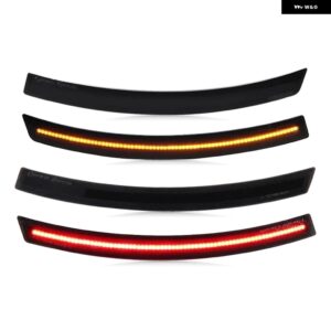 シボレー シボレー コルベット C7 2014-2019 スモークレンズ LED サイドマーカーランプ アンバー フロント レッド リアサイドフェンダーライト - Amber Front Red Rear