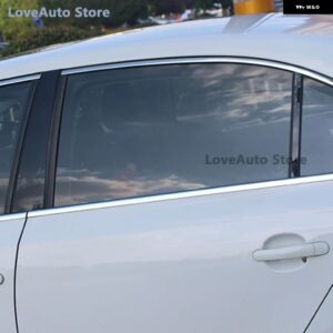 VW JETTA MK6 2018 2017 カーウィンドウセンターコラムB Cピラー カバー トリム ステッカー 外装 フレーム カバー 2012-2016 - Black 4Pcs