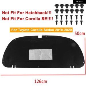 1個 ブラック 車用フロント エンジン フード 遮音 断熱コットン トヨタ カローラ 2007-2018/ トヨタ カローラ セダン 2019-2020 - black2