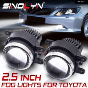 SINOLYN LED フォグランプ トヨタ カローラ/ヤリス/オーリス/カムリ/アベンシス/RAV4/ プジョー 107 2.5インチ バイLEDレンズ PTFダイオード