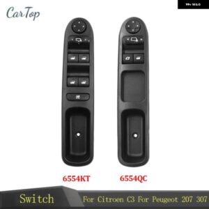 6554KT 6554QC 電動ウィンドウ コントロール スイッチ プジョー 207 307 シトロエン C3 ピカソ フロント左ドライブサイドパワーリフター