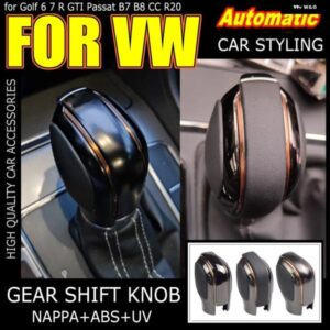 クロームマット ギア シフト ノブ DSG カバー キャップ レッド ABS ギア シフト ノブ フォルクスワーゲン VW ゴルフ MK6 MK7 R GTI