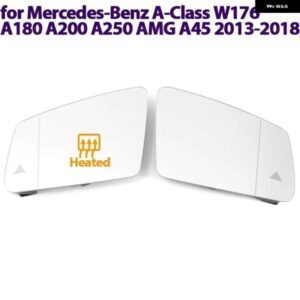 ヒーター付きクリアサイドミラー ガラスレンズ メルセデス ベンツ A クラス A クラス W176 A180 A200 A250 AMG A45 13-18 運転席 助手席