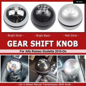 マニュアル 6速 ギア シフト ノブ アルファロメオ ジュリエッタ2010年以降 マニュアル トランス ミッション スティック レバー ハンドル ギア シフト