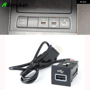 車用USB入力 アダプター オーディオ ラジオ Uディスクフラッシュソケット インターフェース ケーブル VW ゴルフ 5 MK5 ジェッタEOS シロッコアクセサリー