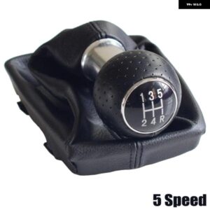 マニュアル 5 6スピード カー ギア シフト スティック ハンド ボール チェンジ レバー ノブ シフター アウディ A4 B6 B7 2000-2008 ブラック レザー ゲート