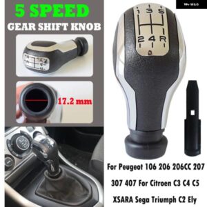 5速オート マニュアル ギア シフト ハンドルノブ プジョー 106 206 306 406 207 307 407 301 308 2008 3008 シトロエン C2 C3 C4