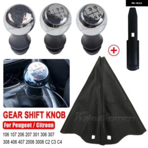 5速カー ギア シフト ノブ ブーツ カバー プジョー 106 107 206 207 301 306 307 308 406 407 2008 3008 シトロエン C2 C3 C4 アクセサリー