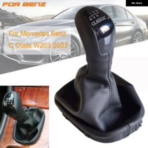 車用 ギア シフト ノブ レバー ノブ メルセデス ベンツ C クラス W203 C32 AMG 2001-2007 マニュアル 5 6速 レザー ゲイター ブーツ カバー