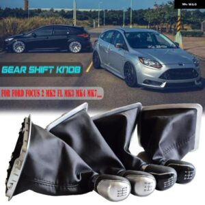 フォード フォーカス 2 MK2 FL C-MAX 2006-2011 5 6速 シフター カーレザー ブーツ ギア シフト ノブ ヘッド レバー カバー アクセサリー
