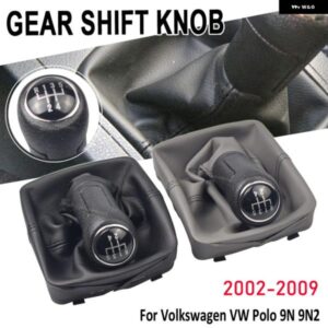マニュアル 5速 ギア シフト ノブ レバー ハンドボール ゲイター ブーツ VW ポロ 9N 9N2 2002 - 09 アクセサリー