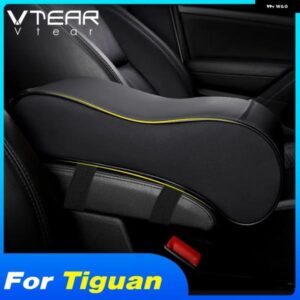VTEAR VW TIGUAN 2020-2017 MK2アクセサリーカー アームレスト ボックス レザー パッド クッション カーセンター コンソール アームレスト シート自動車