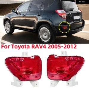 1/2個 車用リア バンパー テール パーキング ブレーキライト ウォーミングシグナル リフレクター ランプカバー バルブ 無 トヨタ RAV4 2005-2012