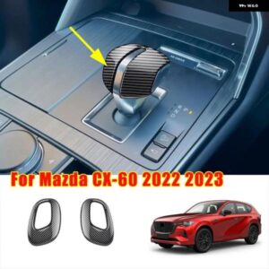 カーボン 車用センター コンソール ギア シフト ノブカバー マツダ CX-60 2022 2023