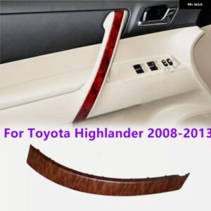 木製フロント左 アームレスト ドアハンドル カバー トリム トヨタ ハイランダー2008-2013