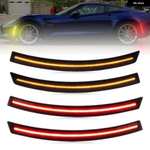 シボレー シボレー コルベット C7 2014-2019 スモークレンズ LED サイドマーカーランプ アンバー フロント レッド リアサイドフェンダーライト