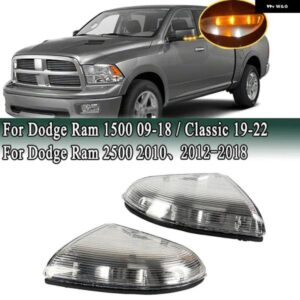 1ペア シーケンシャルLEDサイドミラー ウィンカー パドルライト ダッジ ラム 1500 2500 2009-2018 リバースミラー ローボトムライト