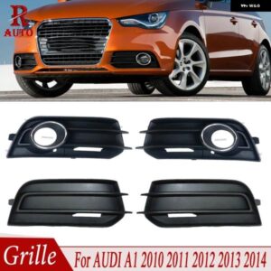 アウディ A1 2010 - 14 フロント バンパー フォグランプ グリル カバー ブラック 耐腐食性 8X0807681A 8X0807682A