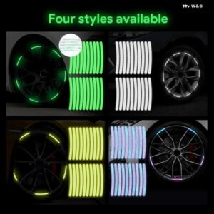 トヨタ フォルクスワーゲン 車ホイールハブ反射 ステッカー クリエイティブな個性 タイヤリム反射ストリップ 夜間運転アクセサリー