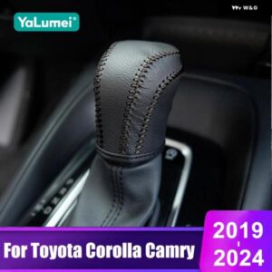 トヨタ カローラ E210 カムリ XV70 2019-24 ハイブリッド PUレザー カー ギア シフト ヘッドカバー トリム アクセサリー
