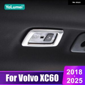 ボルボ XC60 2018 - 24 2025 ステンレス リア読書灯 ルーフランプ トリム カバー アクセサリー