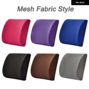 メッシュソフトメモリーフォームランバー サポート 通気性ヘルスケアバックウエスト クッション カーシートホームオフィス 痛みを和らげるスエード