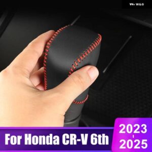 ホンダ CRV 2023 2024 2025 CR-V 第6世代ハイブリッドPUレザーカー ギア シフト ヘッドカバー トリム デコレーション ステッカー オートアクセサリー
