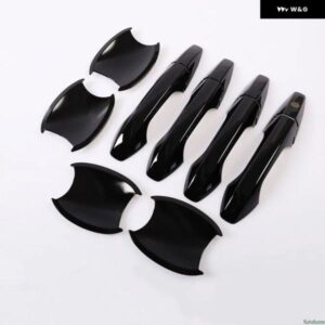 ホンダ CRV CR-V 2007-2011 光沢ブラック カーボン クローム カー ドアハンドル カバー 装飾 トリム ステッカー スタイリング アクセサリー