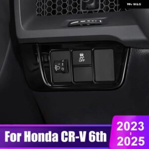 ホンダ CRV 2023 2024 2025 CR-V 6代目ハイブリッド ABS カーボン カー ヘッドライト 調整 ボタン トリム カバー アクセサリー