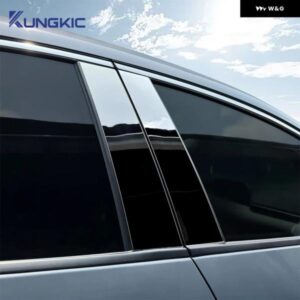 マツダ 3/アクセラ 2019 - 24 2025 B C ピラー ステッカー カーボン柄 光沢ブラック アクセサリー