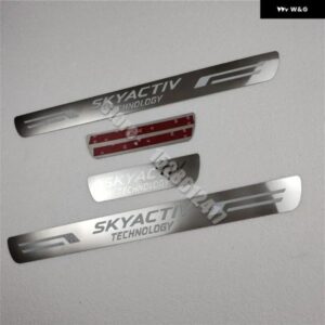 マツダ 3 アクセラ 2014 2015 2016-2024 ステンレス ドアシル スカッフプレート シル プロテクター カーアクセサリー ステッカー