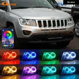 ジープ コンパス 2011 - 16 BLUETOOTHアプリ コントロール 超高輝度マルチカラーRGB LEDエンジェルアイキット ハローリング