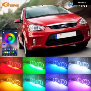 フォード フォーカス C-MAX 2003 - 09 BLUETOOTHアプリ コントロール マルチカラー 超高輝度 RGB LED エンジェルアイキット