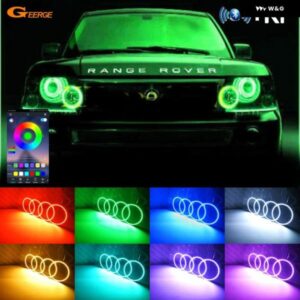 ランドローバー レンジローバー ヴォーグ L322 スポーツ HSE L320 RFリモート BLUETOOTH アプリ 超高輝度マルチカラー RGB LED エンジェルアイキット
