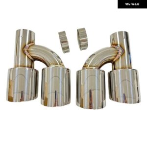 カーパーツマフラー ステンレス シルバー改良H型4 アウトレット テール パイプ マフラー大口径テールノズル