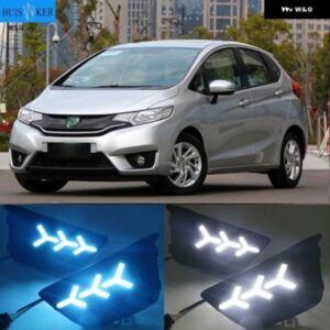 LED DRL デイタイム ランニングライト ホンダ ジャズ 2014 2015 2016 12V 防水 フォグランプ ターンイエローシグナル付き