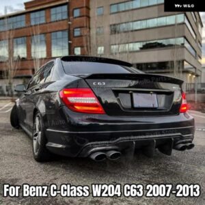 ブラック ABS リア バンパー ディフューザー リップスポイラー ベンツ C クラス W204 C63 AMG C300 スポーツセダンクーペ 2007 - 2013