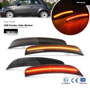 スモーク 2012-2017 フィアット 500 ポップ/ラウンジ 2012-2015 500C ポップ/ラウンジ LED バンパー FR フェンダー サイド マーカーライト ウィンカー