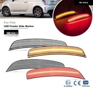 フィアット 500 スポーツ 2012-2017 500E 2013-2019 FR アンバー レッド バンパー LED フェンダーサイド マーカーライト オートウィンカー インジケーター