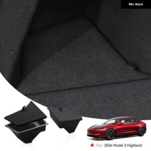 テスラ モデル3 ハイランド 2024 リア トランク 左側 収納 ボックス カバー 付き テールブートパーティション 収納 アクセサリー