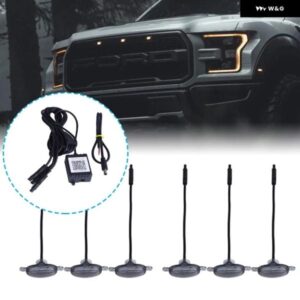 12V 汎用 フロント グリル LEDライトRGBマルチカラーBLUETOOTHアプリ コントロール グラデーション音楽モードピックアップオフロードSUV