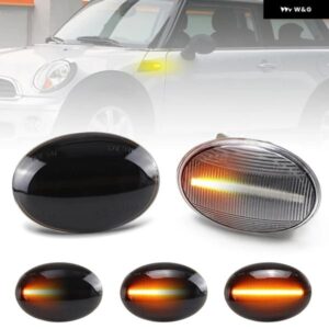 MINI COOPER R55 R56 R57 R58 R59 クリアスモークイエローレンズ LEDサイドマーカーランプ フェンダーウィンカー ダイナミック アンバー ライト