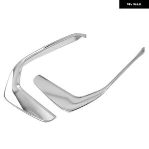 ABSシルバーフロント バンパー フォグライト フレーム トリム アウディ A6 C8 2019-2020 フォグランプ カバー