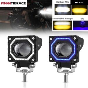 補助 バイク エンジェルアイズ DRLスポットライトドライビングハイ/ロー フォグランプ LEDライトハウス超高輝度120W 6000K 12V 24V