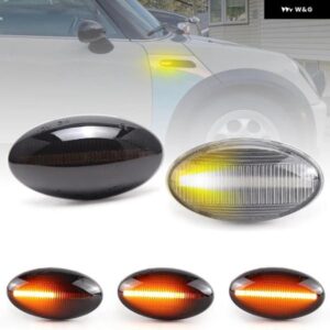 MINI COOPER R50 R52 R53 クリアスモークレンズ LED サイドマーカーランプ フェンダーウィンカー ダイナミック アンバー ライト